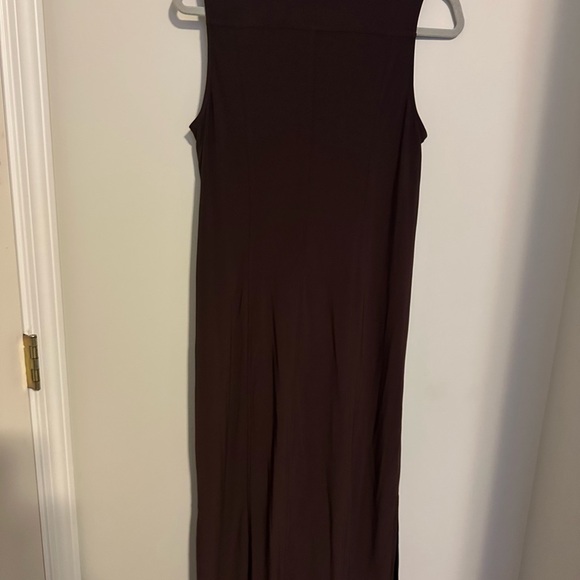 Anne Klein Brown Button Down Midi Dress Sleeveless Size 6 - Picture 3 of 4